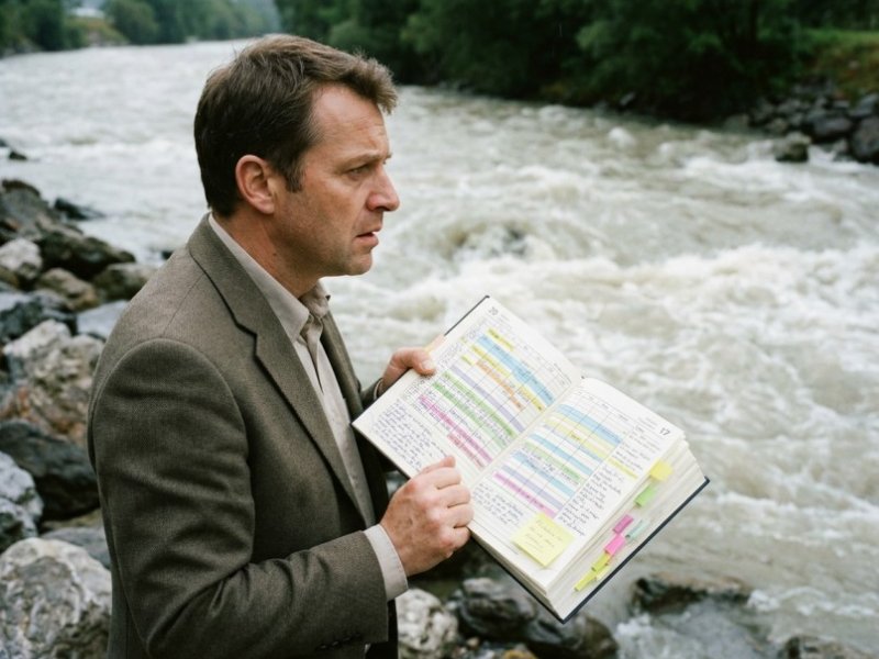 Staré hodiny v mlze