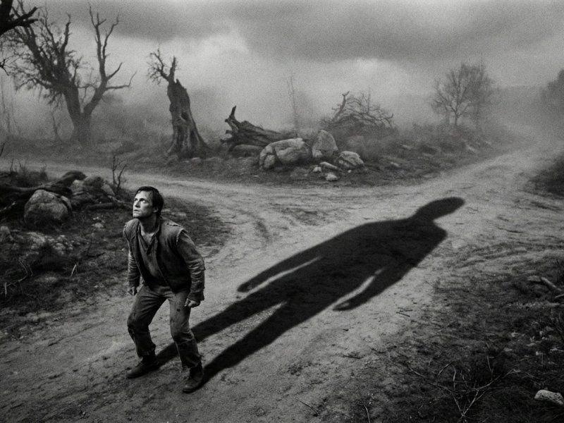 Silueta člověka čelícího stínu manipulace